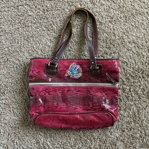 Magenta Leather Consuela Bag EUC